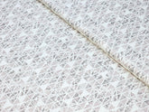 BLACK IVORY AND WHITE TRIANGLE DESIGNER TEXTURED PRINT PRIMIUM MIX COTTON SHIRT FABRIC.
